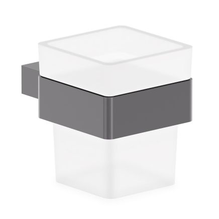 Elora Gunmetal Toothbrush Tumbler and Holder