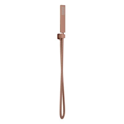 Liva Brushed Bronze Square Shower Handset & Holder with Built-In Outlet