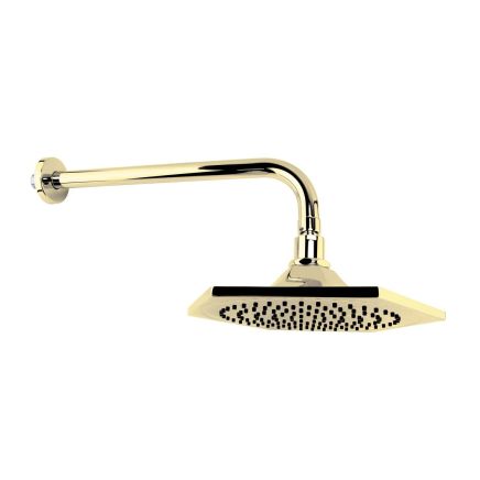 Adonis 200mm Fixed Showerhead and Wall Mounted Arm - English Gold