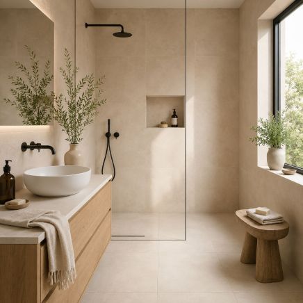 Zenia Arena Beige Concrete Porcelain Tile 598x598mm