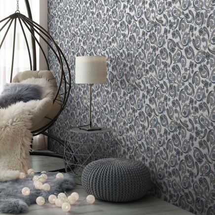 Clyde Paisley Amber Matt Porcelain Tile - 250x250mm