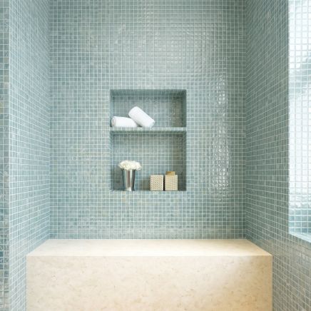 Basque Lagoon Blue Polished Glass Mosaic roomset 211407
