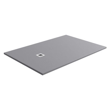 Peoria Grey Slate Effect Rectangle Shower Tray 1800x800mm