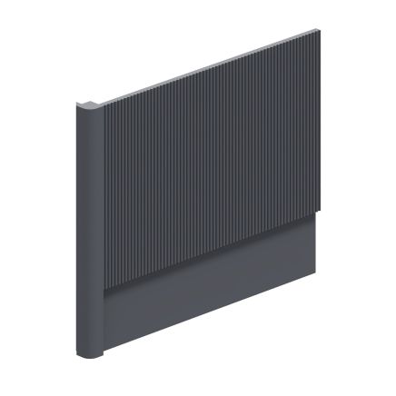 Wish Ribbed Charcoal End Bath Panel & Corner Post