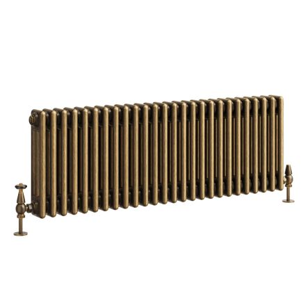 Clement Antique Brass Triple Horizontal Column Radiator - 400x1190mm