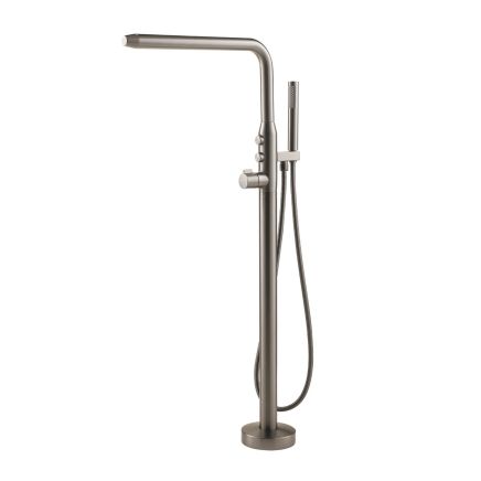 Manisa Brushed Nickel Floor Standing Bath Shower Mixer