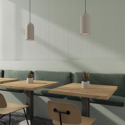 Viera Verde Green Ribbed Matt Ceramic Brick Tile - 75x300mm