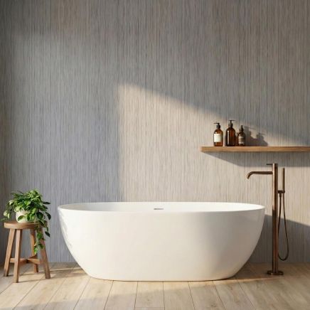 Atlantis Matt Silver Linear Waterproof Tongue & Groove PVC Shower Wall Panel 1000mm
