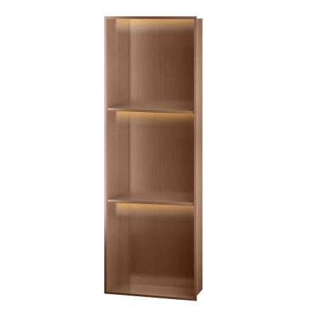 Montaro Brushed Bronze LED Recessed Shower Niche with Shelf 300x920mm