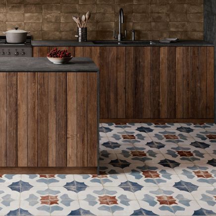 Butterfly Blue Matt Ceramic Tile 450x450mm