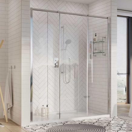 Sana Chrome Sliding Shower Door 1600mm