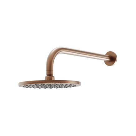Elora Brushed Bronze Round 200mm Shower Head and Arm