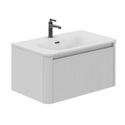 Wish Ribbed Wall Hung Vanity Unit in White
