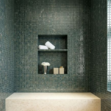 Basque Emerald Green Polished Glass Mosaic 315x315mm roomset
