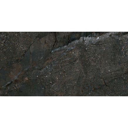 Zoltan Black Stone Effect Gloss Porcelain Tile 600x1200mm