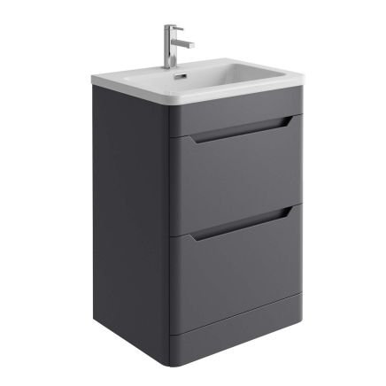 Ellis Floor Standing 500mm Vanity Unit in Charcoal Grey