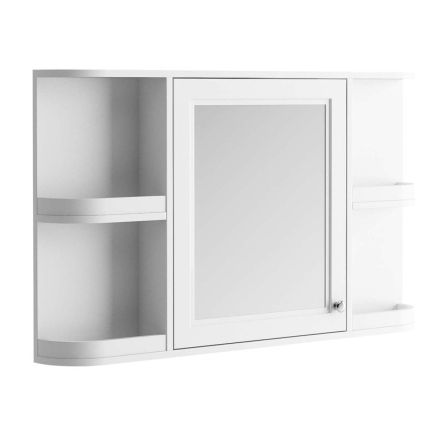 Richmond Traditional White Curved Mirrored Wall Bathroom Cabinet 1170x700mm