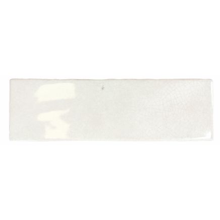 Borneo White Crackle Gloss Brick Tile 65x200mm