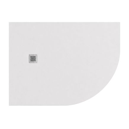 Peoria White Slate Effect Right Hand Offset Quadrant Shower Tray 1200x900mm