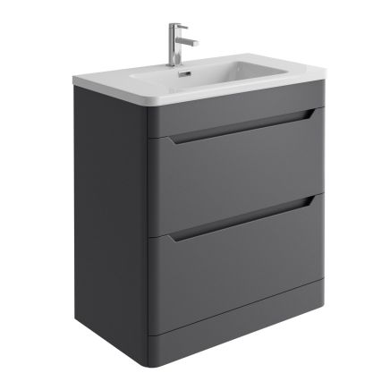 Floor Standing 800mm Vanity Unit in Charcoal