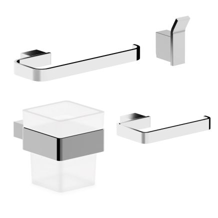 Elora Chrome 4-Piece Bathroom Accessory Set
