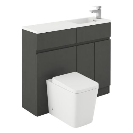 Hudson Charcoal Combination Vanity Basin & WC Unit 1000mm