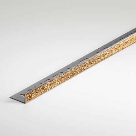 Gold Glitter 12mm Straight Metal Tile Trim
