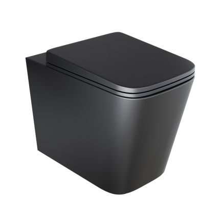 Esk Black Back To Wall Toilet with Soft Close Seat