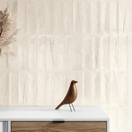 Babylon Sand Gloss Ceramic Decor Brick Tile 246x60mm