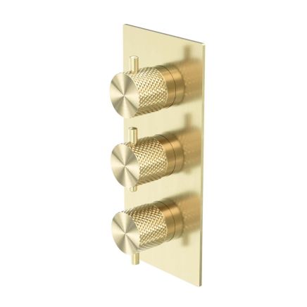 Moray Champagne Gold Thermostatic Concealed Dual Outlet Shower Valve