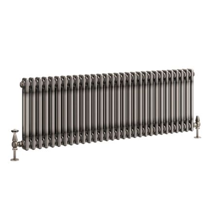 Clement Raw Metal Double Horizontal Column Radiator - 400x1370mm