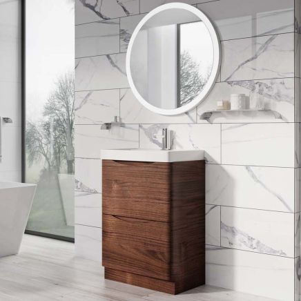 Erin Rosewood Floor Standing Vanity Unit with Resin Basin 600mm