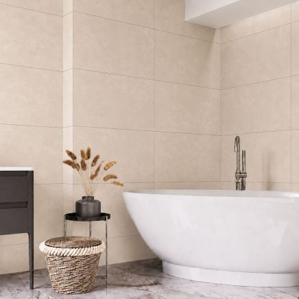 Zenia Arena Beige Concrete Porcelain Tile 600x1200mm