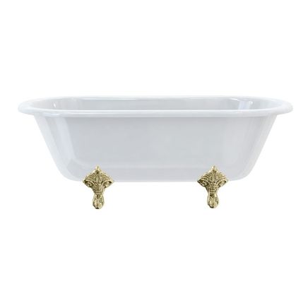 Burlington Windsor Traditional Double Ended Bath with Gold Traditional Feet 1700mm