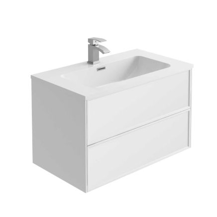 Kendal Matt White Wall Hung Vanity Unit 800mm