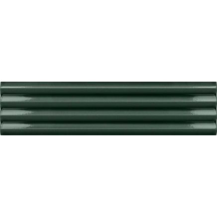 Accordion Ribbed Lauren Green Matt Ceramic Brick Tile 200x50mm