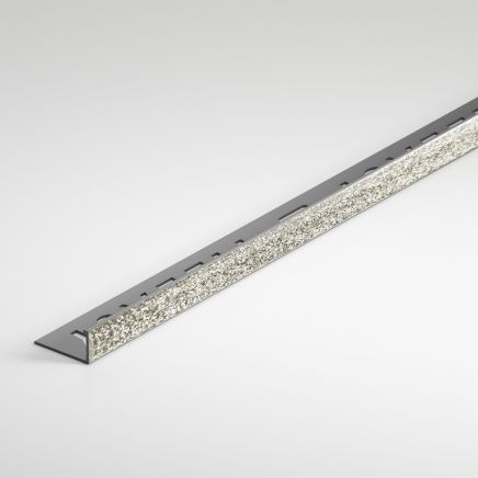 Tileasy Silver Glitter 12mm Straight Metal Tile Trim