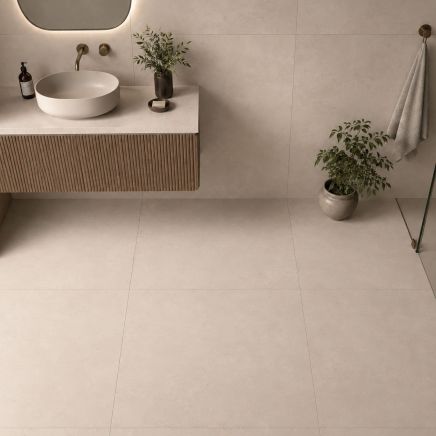 Zenia Arena Beige Concrete Porcelain Tile 900x900mm