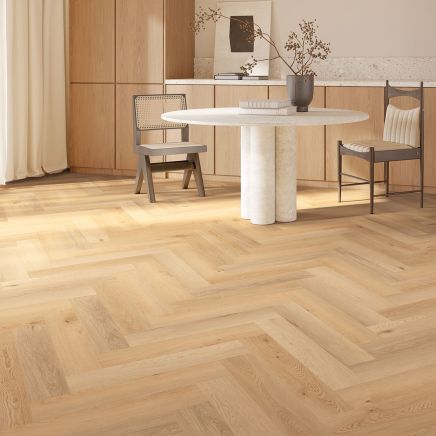 Adlington Premium Cerezo Rigid Core SPC Vinyl Wood Herringbone Flooring 125x625mm