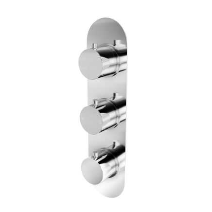 Elora Chrome Round Concealed Thermostatic Shower Valve With Dual Outlet