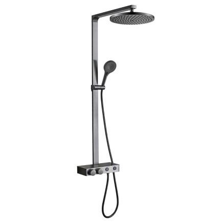 Baylin Gunmetal Aris Round Thermostatic Shower Pack