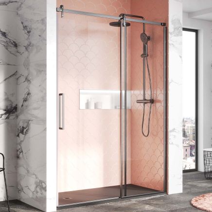 Ryland Gunmetal Sliding Shower Door 1400mm