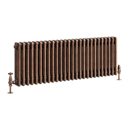 Clement Antique Copper Triple Horizontal Column Radiator - 400x1190mm