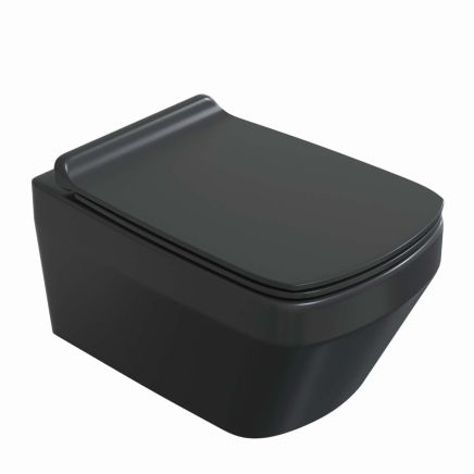 Belgrove Black Rimless Wall Hung Toilet