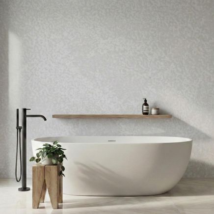 Atlantis Pearl White Waterproof Tongue & Groove PVC Shower Wall Panel 1000mm