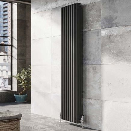 Upton Grey Triple Vertical Column Radiator 1800x290mm