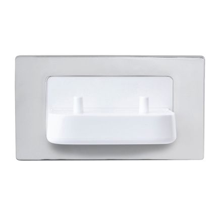 Proofvision Chrome In-Wall Electric Double Toothbrush Holder For Oral-B