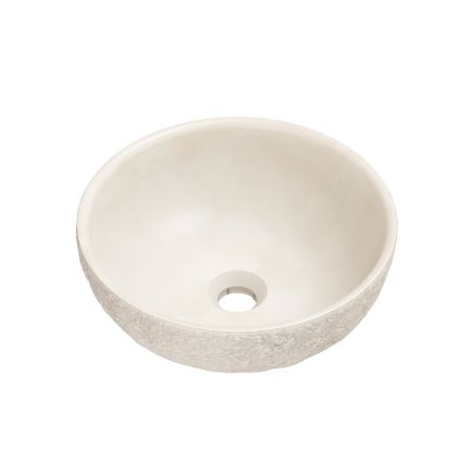 Brava Cream Stone Textured Round Countertop Basin