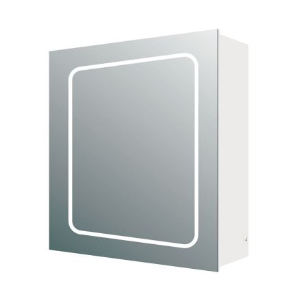Manor Single Door Illuminated LED Mirrored Wall Bathroom Cabinet 500x630mm
