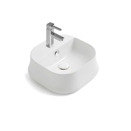 Amalfi White Square Countertop Basin